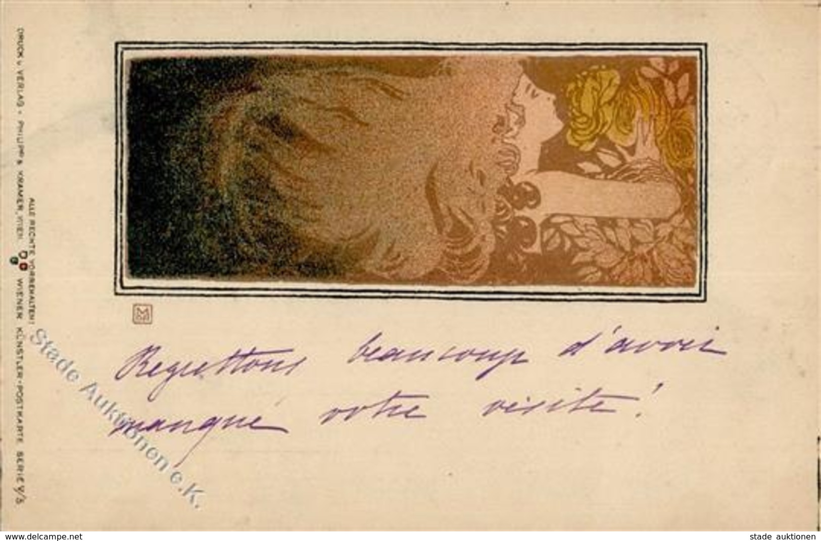 Philipp & Kramer Frau Singn. Moser, Koloman Künstlerkarte 1897 I-II - Non Classificati