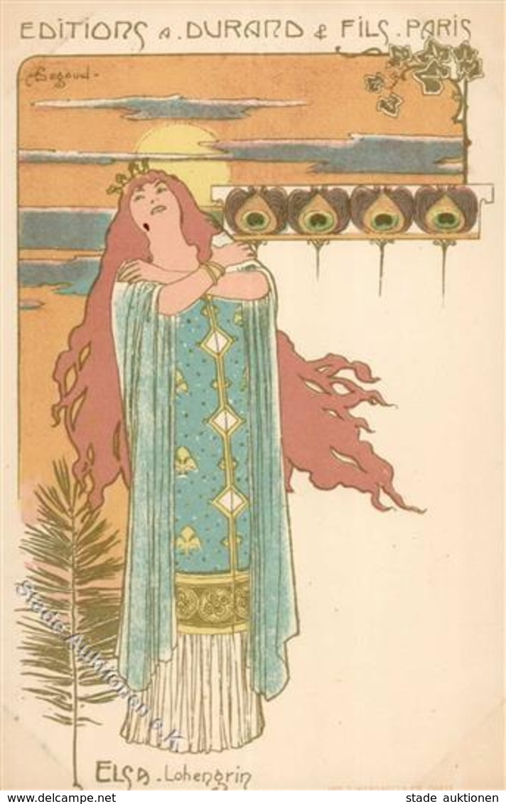 Verlag A. Durard & Fils Lohengrin Elsa Sign. Segoud, A. Künstlerkarte 1901 I-II - Non Classificati