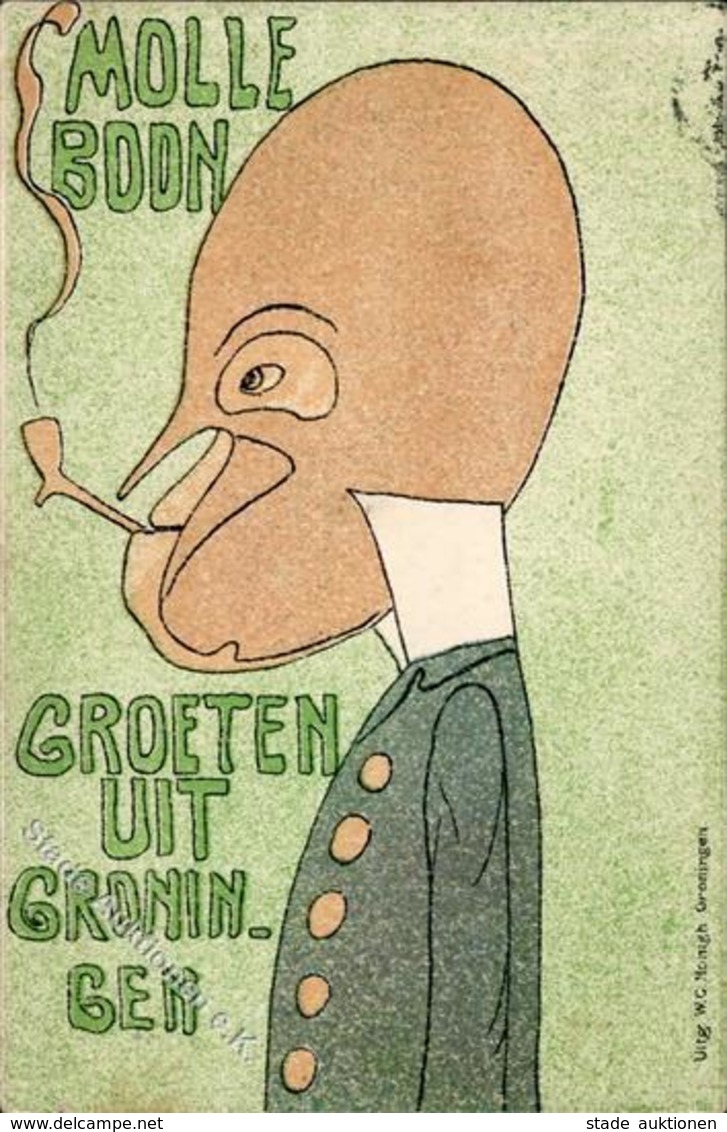 Kunst Molle Boon Groeten Uit Groningen Künstlerkarte 1905 I-II (fleckig) - Non Classificati