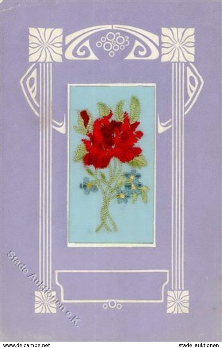 SEIDE Gestickt - Blumen-Jugendstilkarte I - Non Classificati
