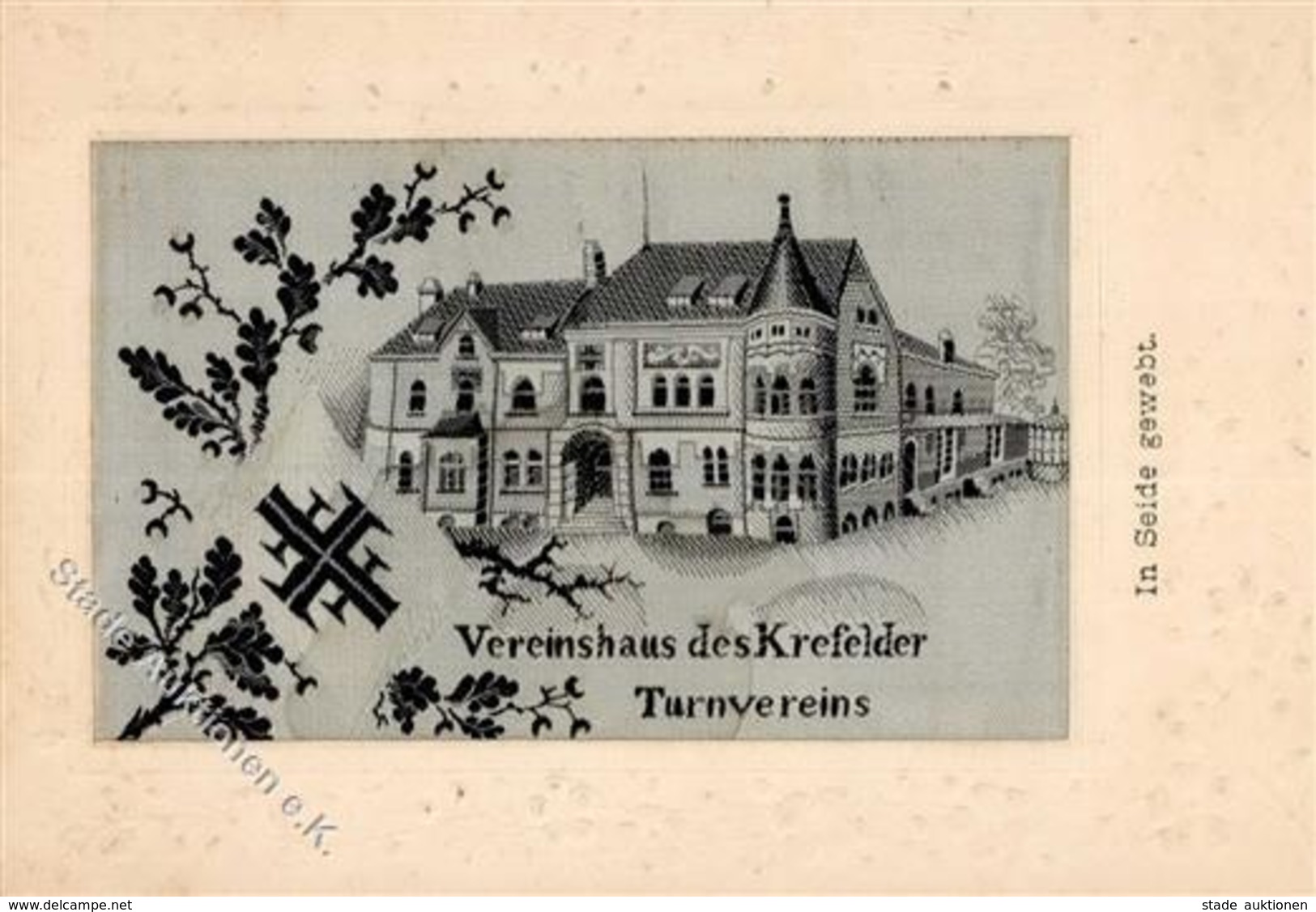 Seide Krefeld (4150) Gewebt Vereinshaus Turnverein 1899 I-II (fleckig) Soie - Non Classificati