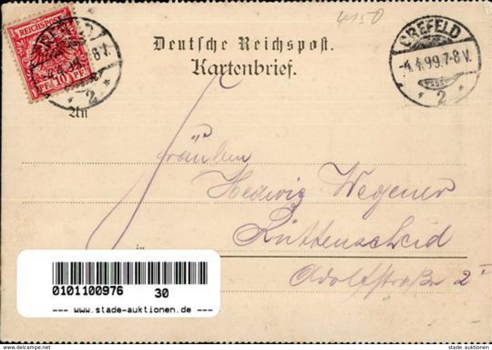 Seide Krefeld (4150) Gewebt Vereinshaus Turnverein 1899 I-II (fleckig) Soie - Non Classificati
