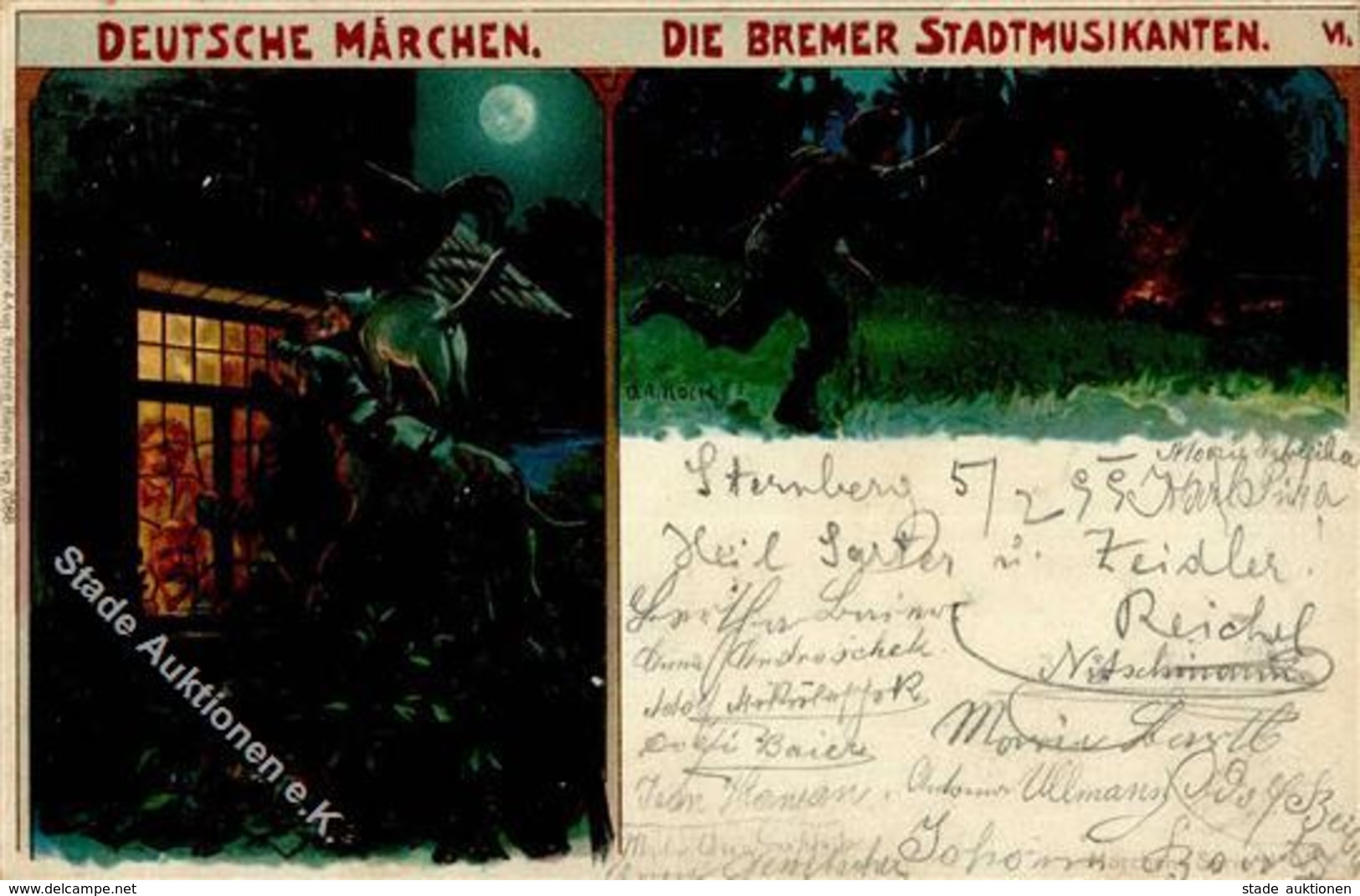 Märchen Die Bremer Stadtmusikanten Sign. Koch, O. A. 1899 I-II - Libri & Cataloghi