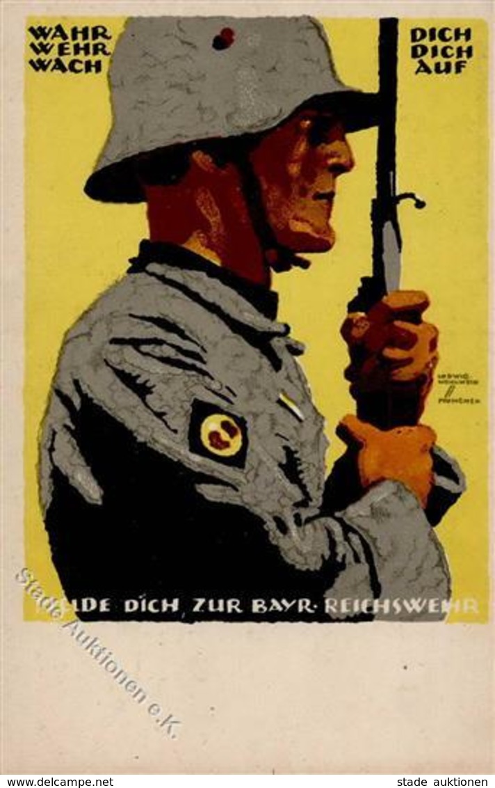 Hohlwein, L. Bayr. Reichswehr Künstlerkarte 1919 I-II - Hohlwein, Ludwig