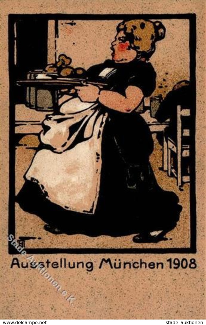 Hohlwein, L. München (8000) Ausstellung  Künstlerkarte 1908 I-II Expo - Hohlwein, Ludwig