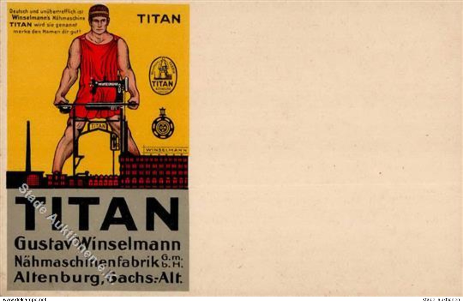 ALTENBURG,S.A. - TITAN  - Nähmascinenfabrik I Sign. Winselmann - Werbepostkarten