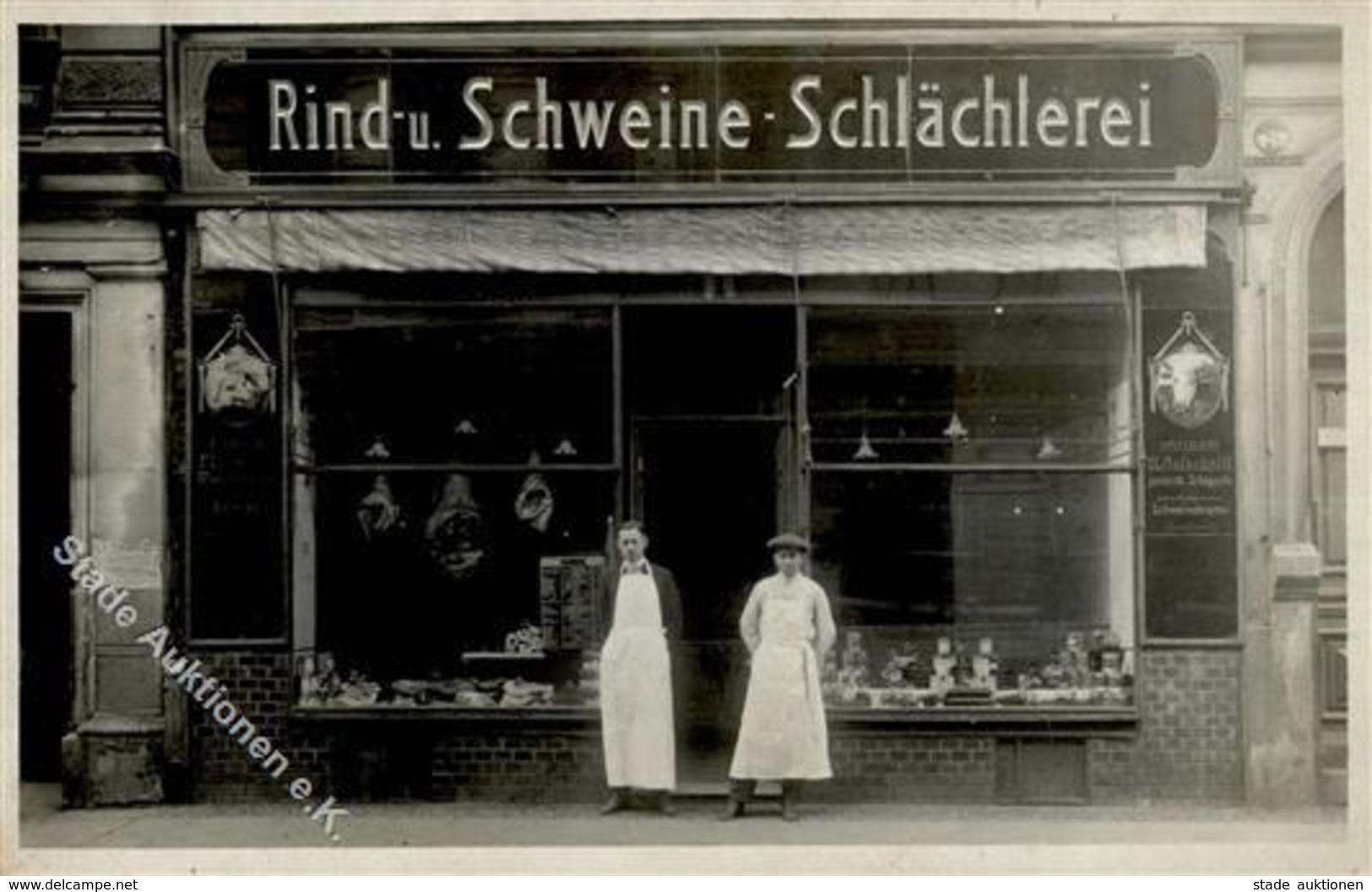 BERUFE/GESCHÄFTE - Foto-Ak  - RIND- U. SCHWEINE-SCHLÄCHTEREI I-II - Pubblicitari