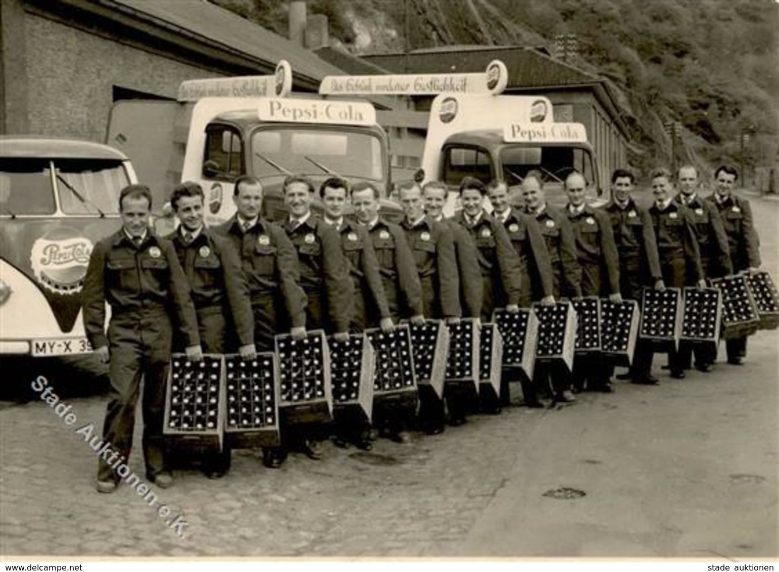 PEPSI-COLA - Seltene Werbekarte Mit Pepsi-VW-Bussen V. 1950 I-II - Pubblicitari