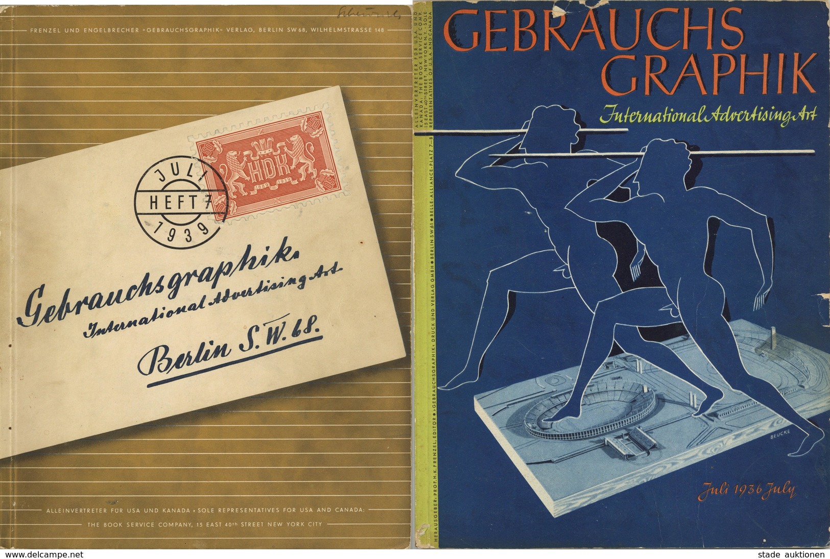 Werbung 2 Hefte Gebrauchsgrafik Hrsg.Frenzel U. Engelbrecher Verlag Gebrauchsgraphik 1936 U. 1939 Sehr Viele Abbildungen - Pubblicitari