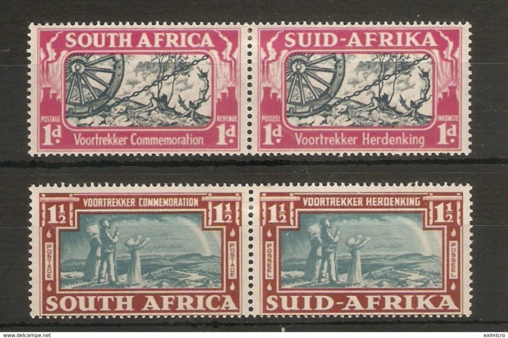 SOUTH AFRICA 1938 VOORTREKKER COMMEMORATION SET SG 80/81 LIGHTLY MOUNTED MINT Cat £21.50 - Unused Stamps