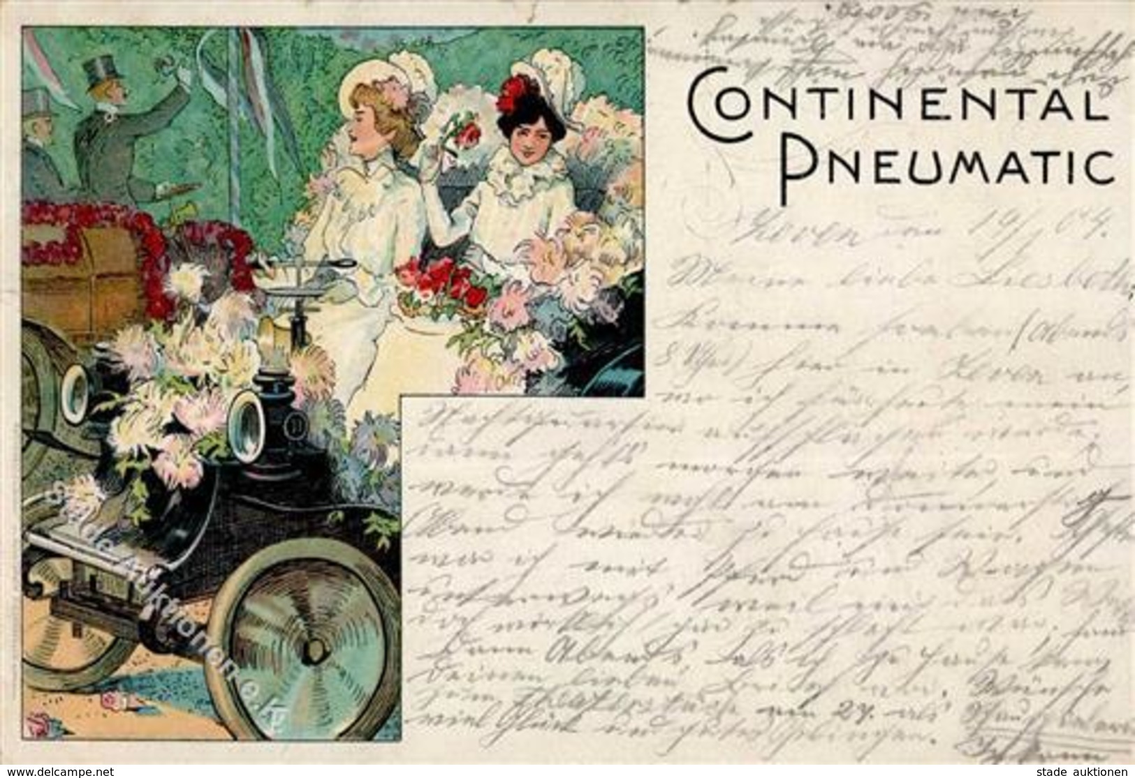 Continental Auto  Lithographie 1904 I-II - Pubblicitari