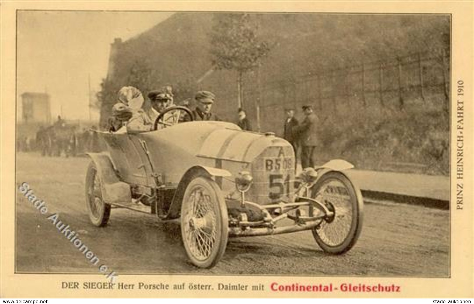 Continental Herr Porsche Auf österr. Daimler Prinz Heinrich Fahrt 1910 I-II - Pubblicitari