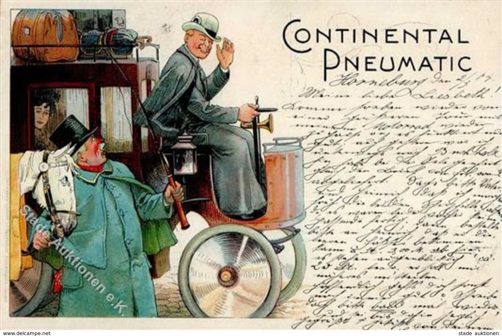Continental Kutsche Lithographie 1904 I-II - Pubblicitari