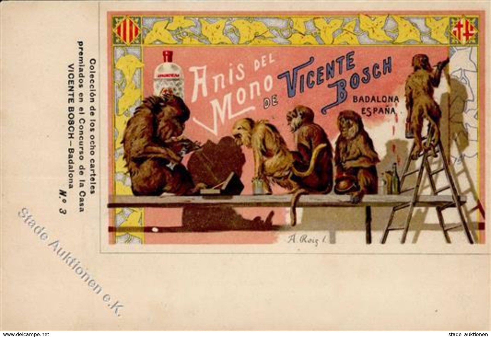 Alkoholwerbung Anis De Mono De Vicente Bosch Sign. Rois, A.  I-II - Pubblicitari