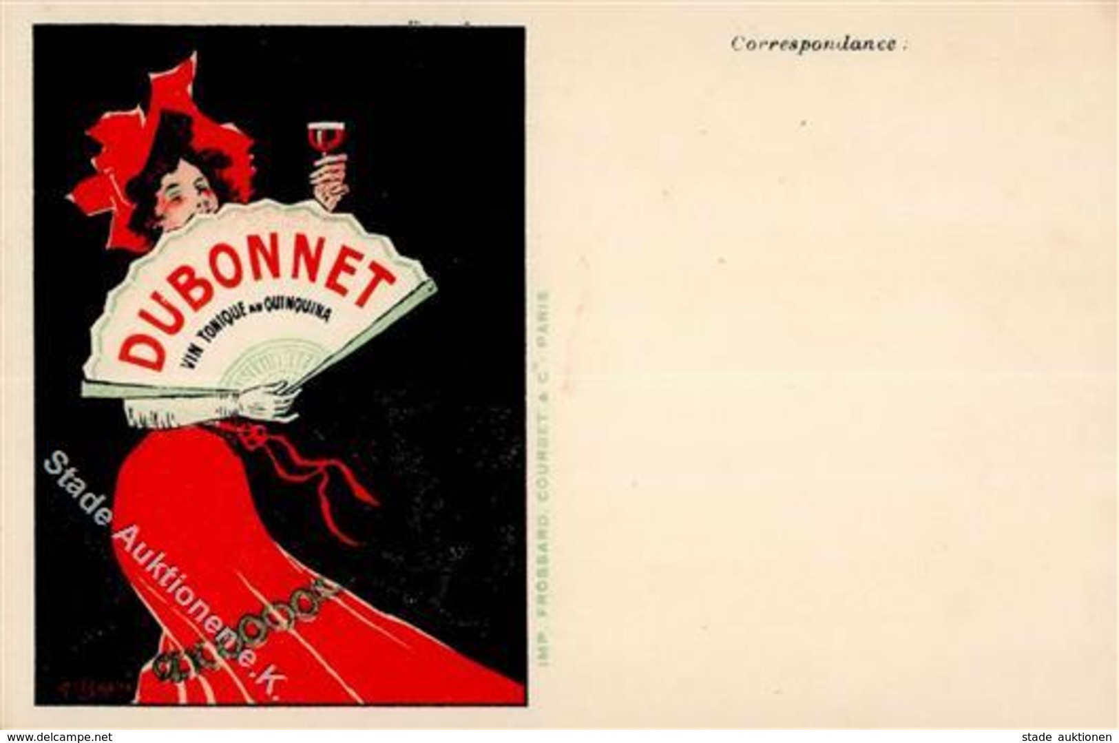 Alkoholwerbung Dubonnet Vin Tonique Au Quinquina Sign. Boano, G. Künstlerkarte I-II - Pubblicitari