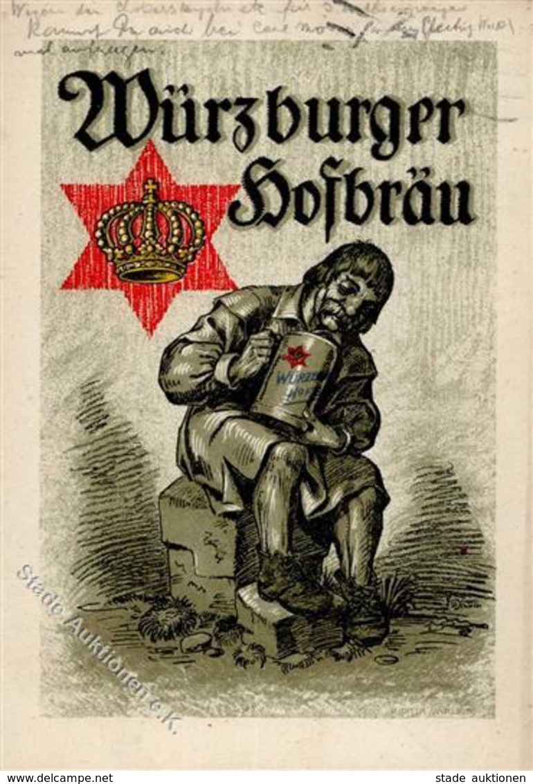 Bier Würzburger Hofbräu Künstlerkarte I-II Bière - Pubblicitari