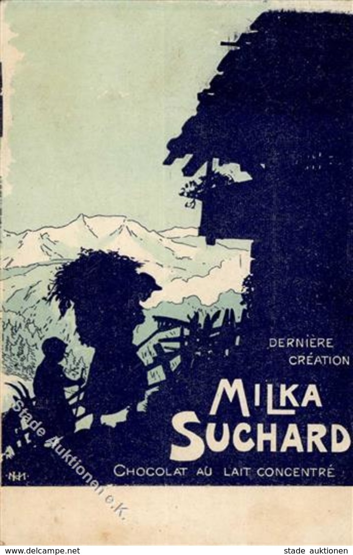 Suchard Schokolade Milka Berge Bauernhaus Künstlerkarte I-II (fleckig) - Pubblicitari