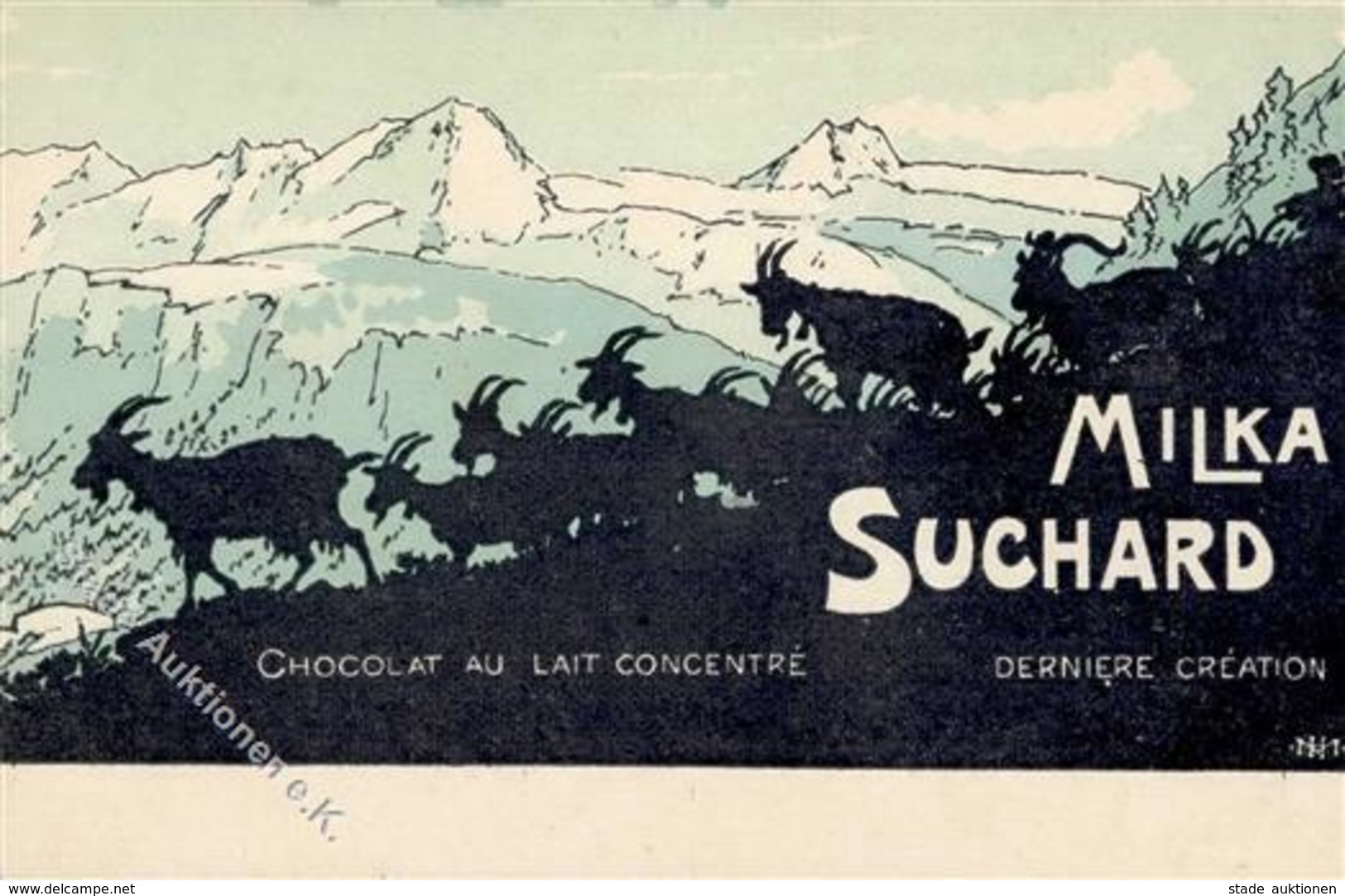 Suchard Schokolade Milka Berge Ziegen Künstlerkarte I-II - Pubblicitari