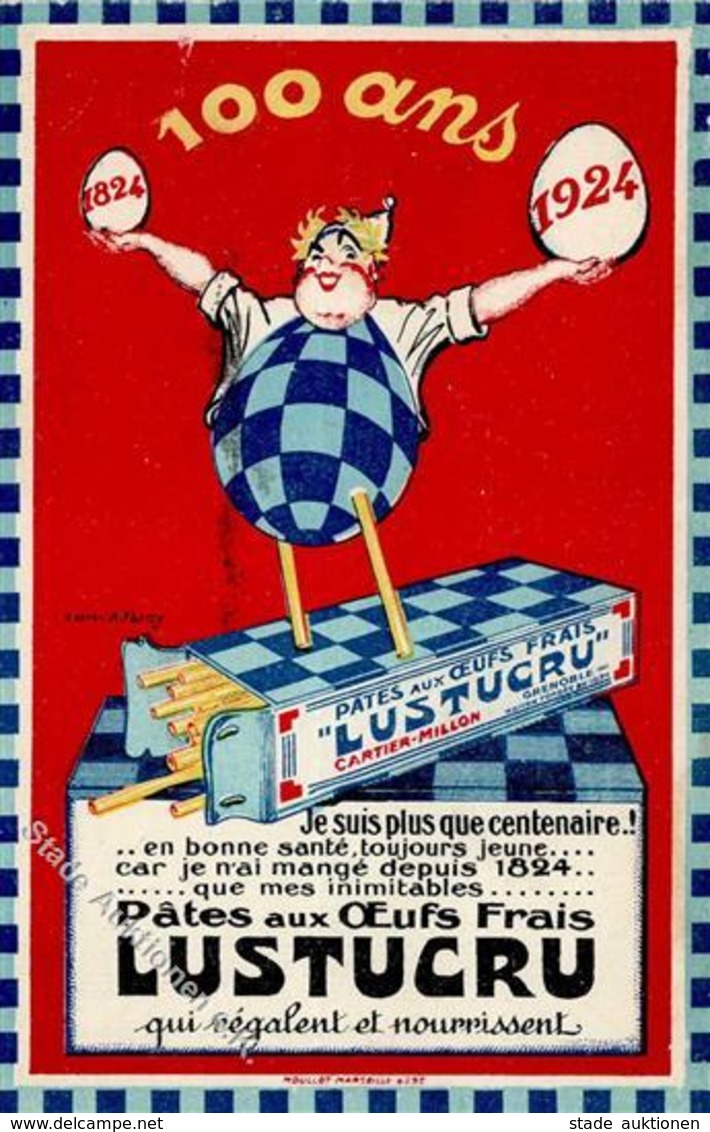 Lebensmittel Grenoble (38000) Frankreich Lustucru Nudeln Sign. Farcy, A. Künstlerkarte I-II - Publicidad