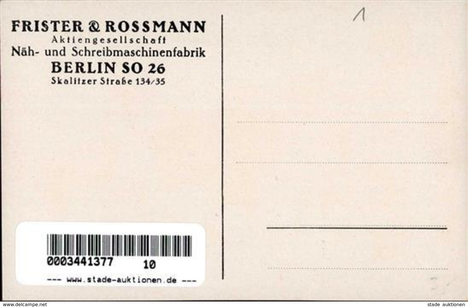 Nähmaschine Berlin U. Schreibmaschinen Frister & Rossmann I-II - Pubblicitari