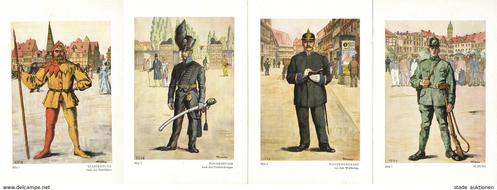 Polizei Braunschweig (3300) Von 1500 Bis 1927 8'er Serie Künstler-Karten I-II - Polizia – Gendarmeria