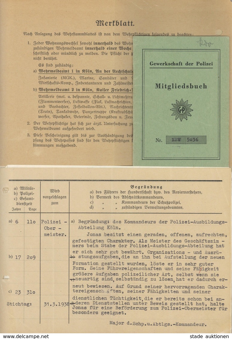 Polizei Köln (5000) Mappe Mit über 80 Belegen 1926 Bis 1956 II - Polizia – Gendarmeria