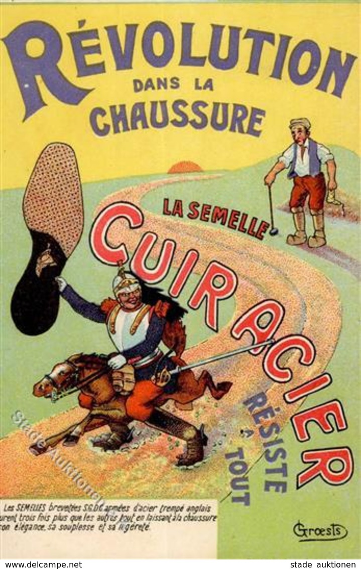 Schuster La Semelle Cuiracier Sign. Groests Künstlerkarte I-II - Industrie