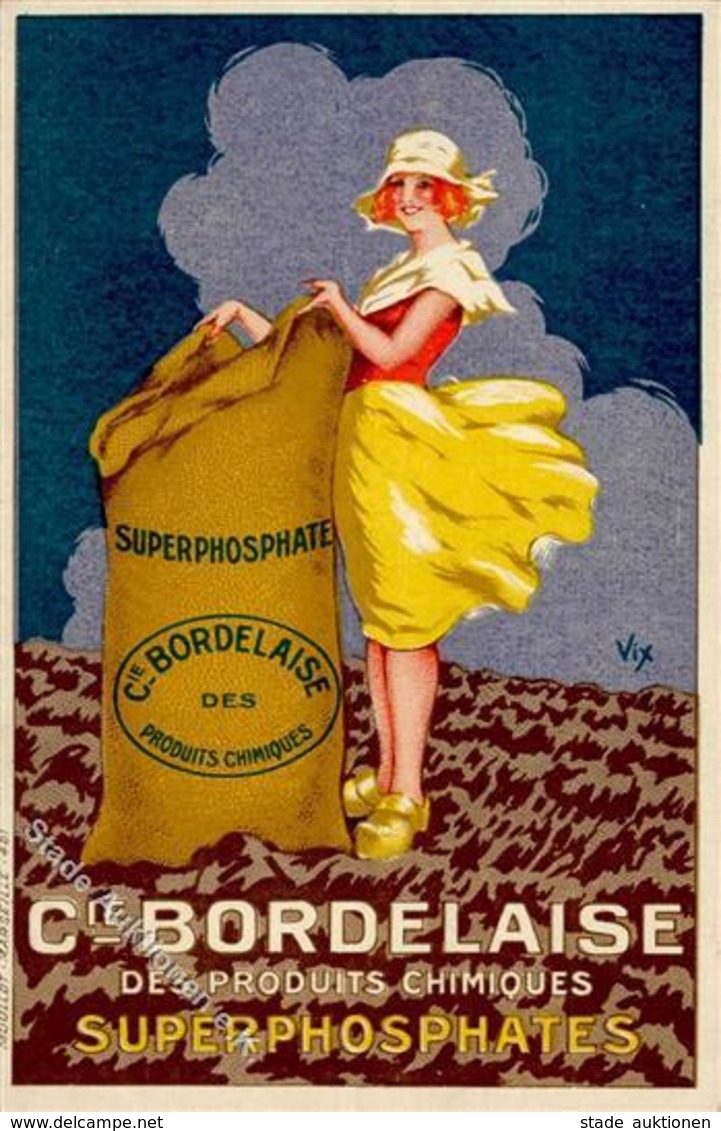 Landwirtschaft Cie. Bordelaise SuperPhosphates Sign. Vix Künstlerkarte I-II Paysans - Esposizioni