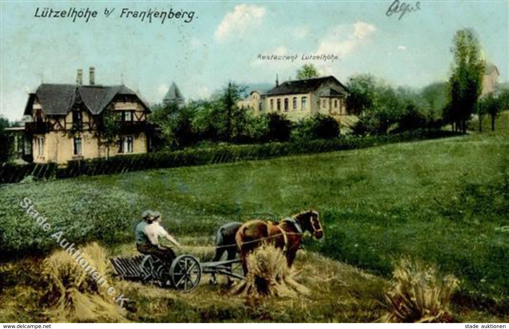 Landwirtschaft Frankenberg (O9262) Pferdegespann 1916 I-II Paysans - Esposizioni