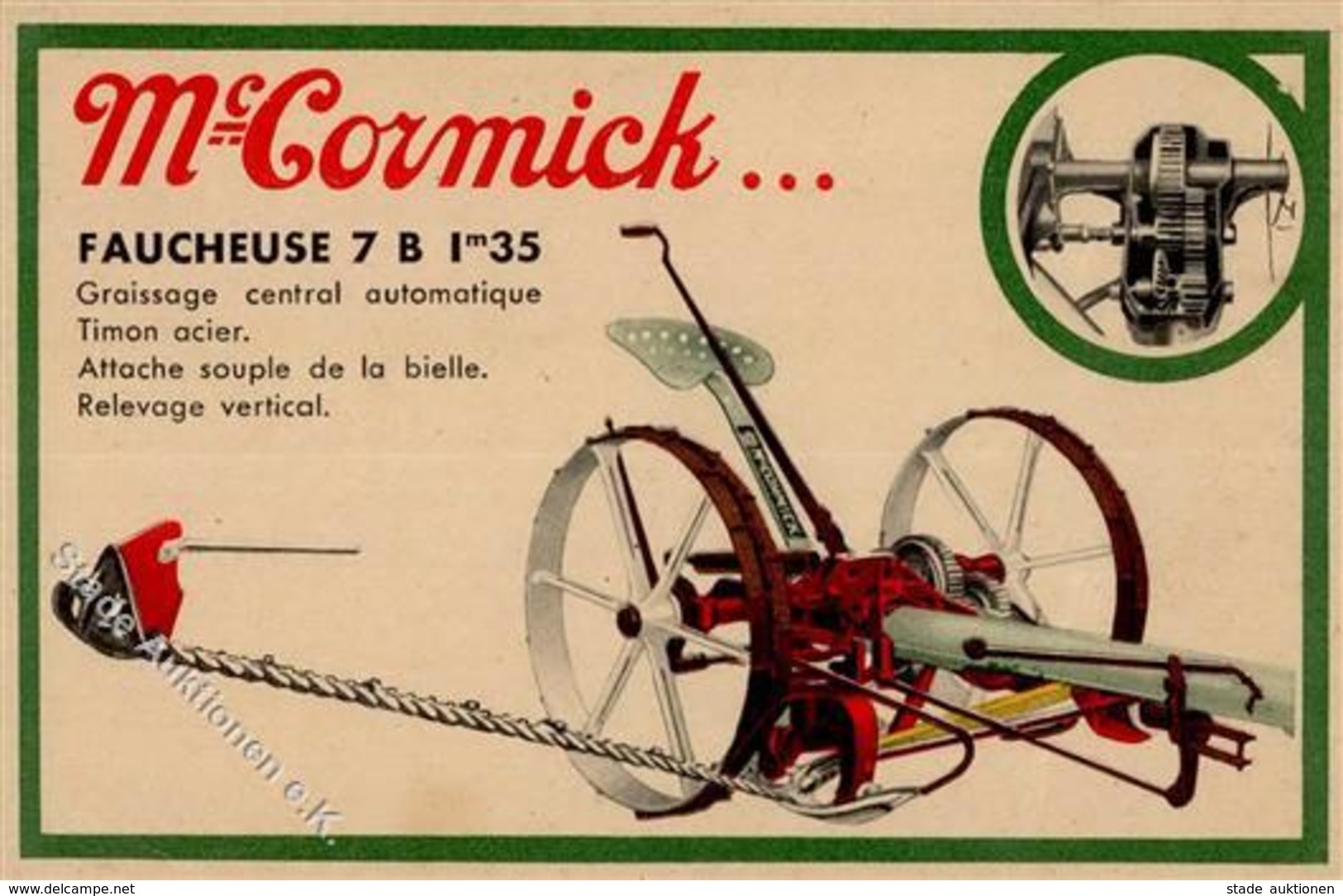 Landwirtschaft Maschine Faucheuse 7B Mc. Cormick Werbe AK I-II Paysans - Esposizioni