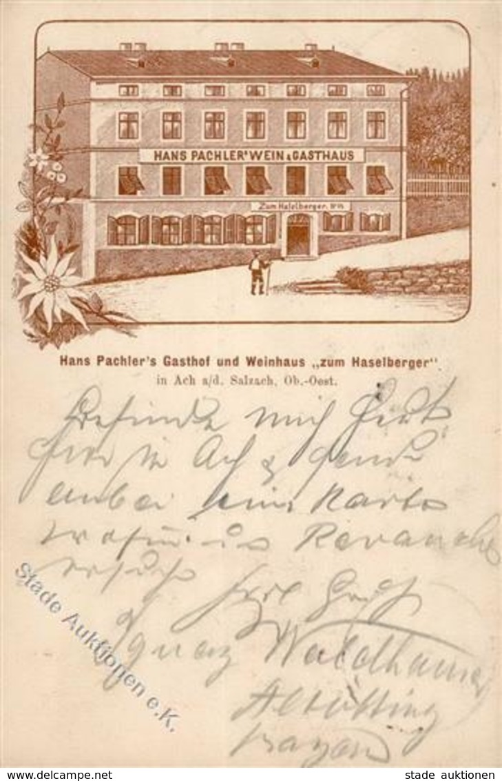 Wein Ach Oberösterreich Gasthaus Und Weinhaus Hans Pachler 1897 I-II Vigne - Esposizioni