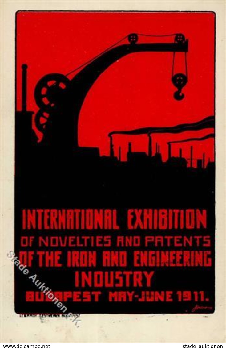 Ausstellung Budapest Ungarn Industrie Ausstellung  Künstlerkarte 1911 I-II Expo - Esposizioni