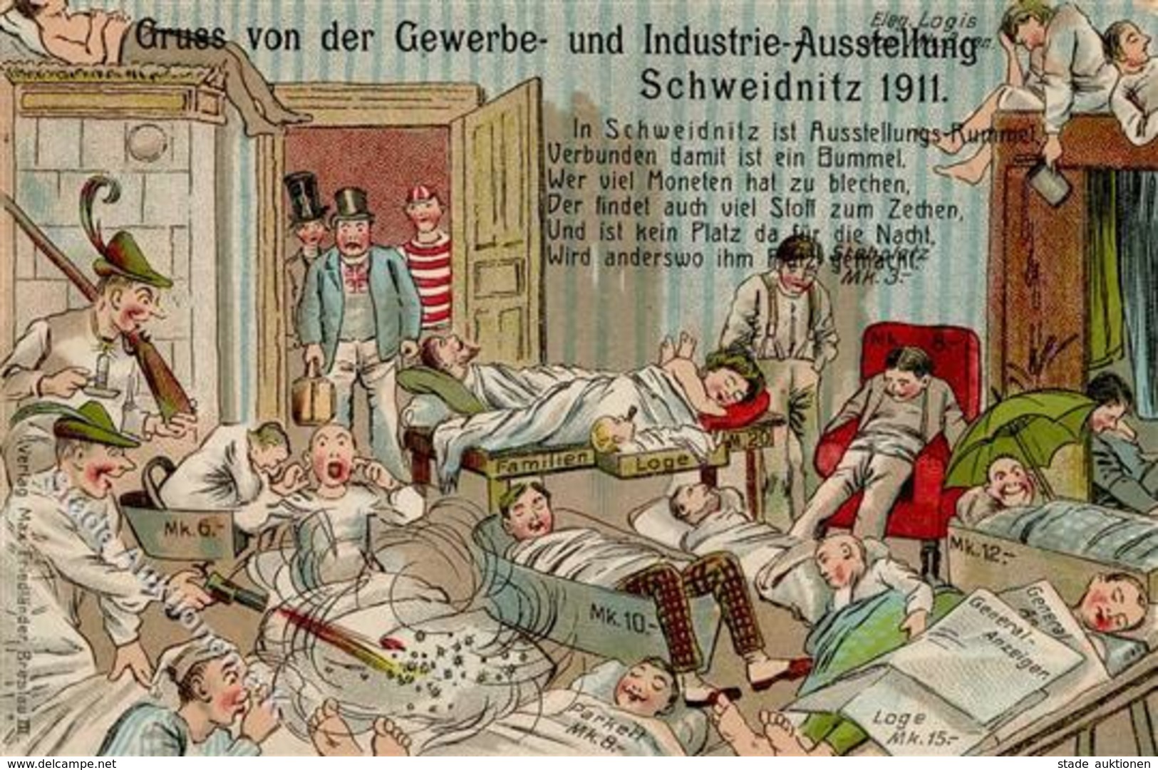 Ausstellung Großschweidnitz (O8701) Gewerbe U. Industrie Ausstellung Humor 1911 I-II Expo - Esposizioni