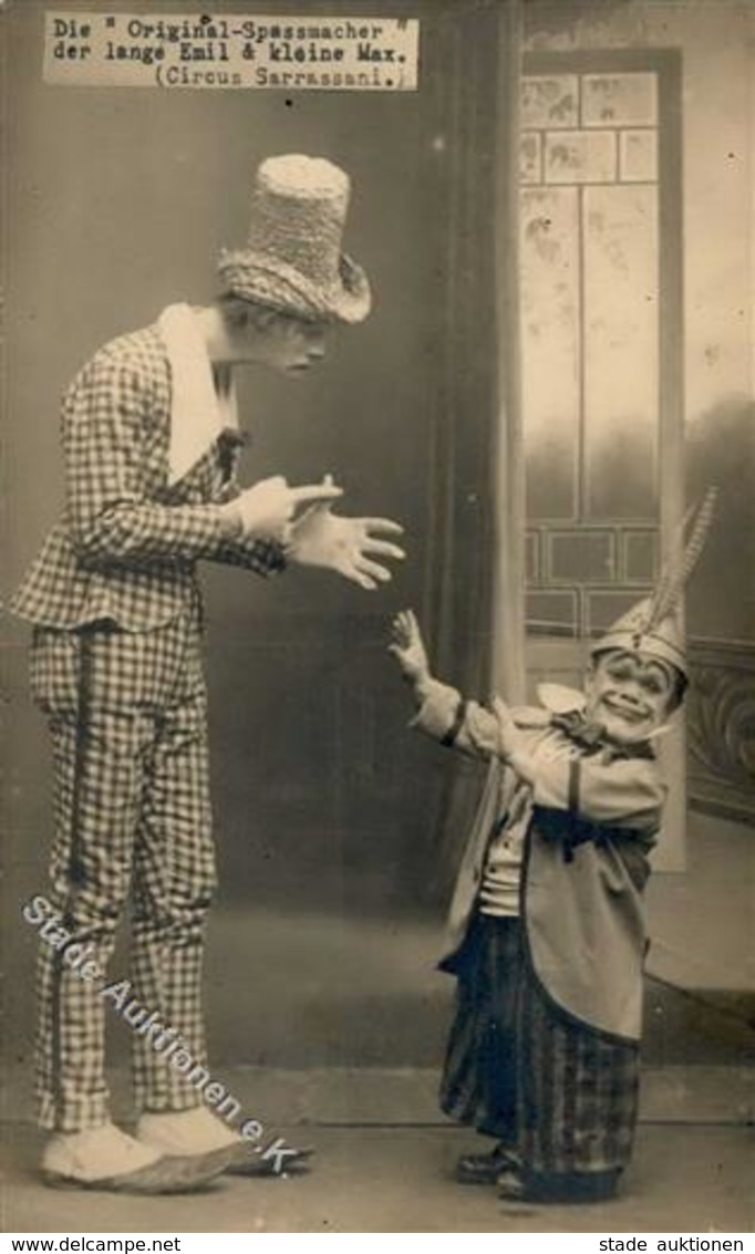 Zirkus Sarasani Der Lange Emil U. Der Kleine Max  Foto AK I-II - Circo