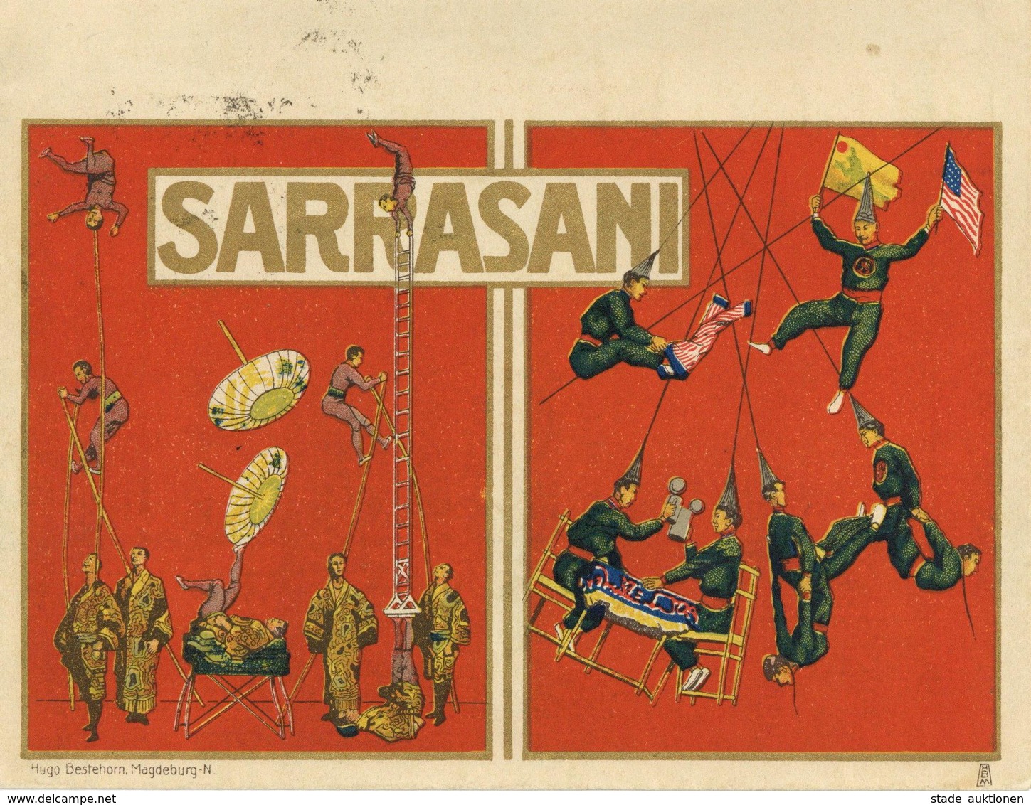 Zirkus Sarasani Schön Illustrierter Briefumschlag I-II - Circo