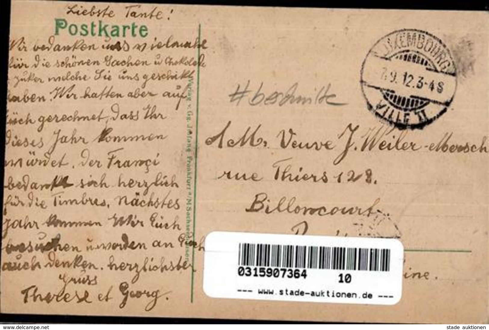 Drehorgel Luxemburger Schobermesse 1912 I-II (fleckig) Orgue De Barbarie - Non Classificati