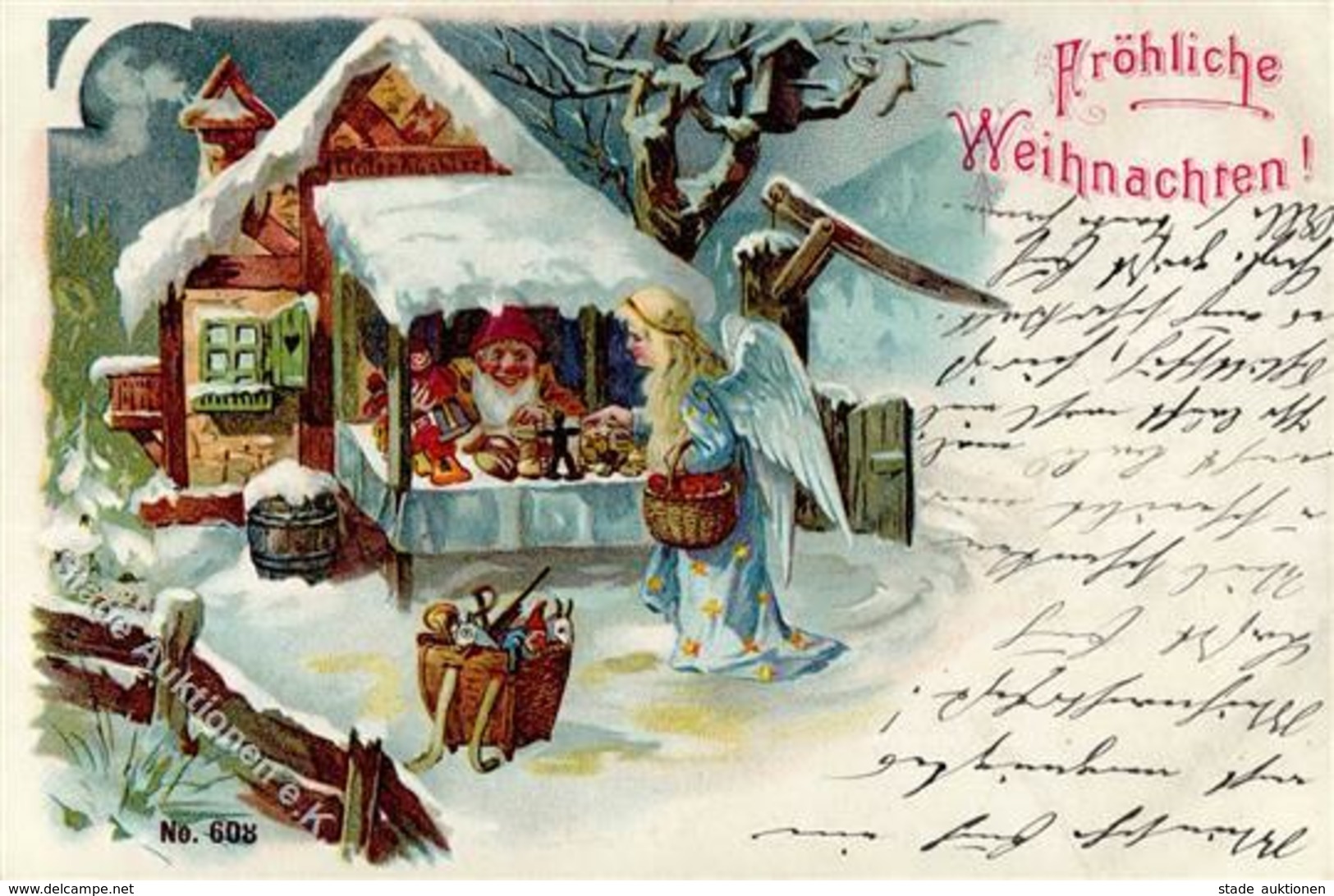 Zwerg Engel Spielzeug Weihnachten  Lithographie 1899 I-II Noel Jouet Lutin Ange - Fiabe, Racconti Popolari & Leggende