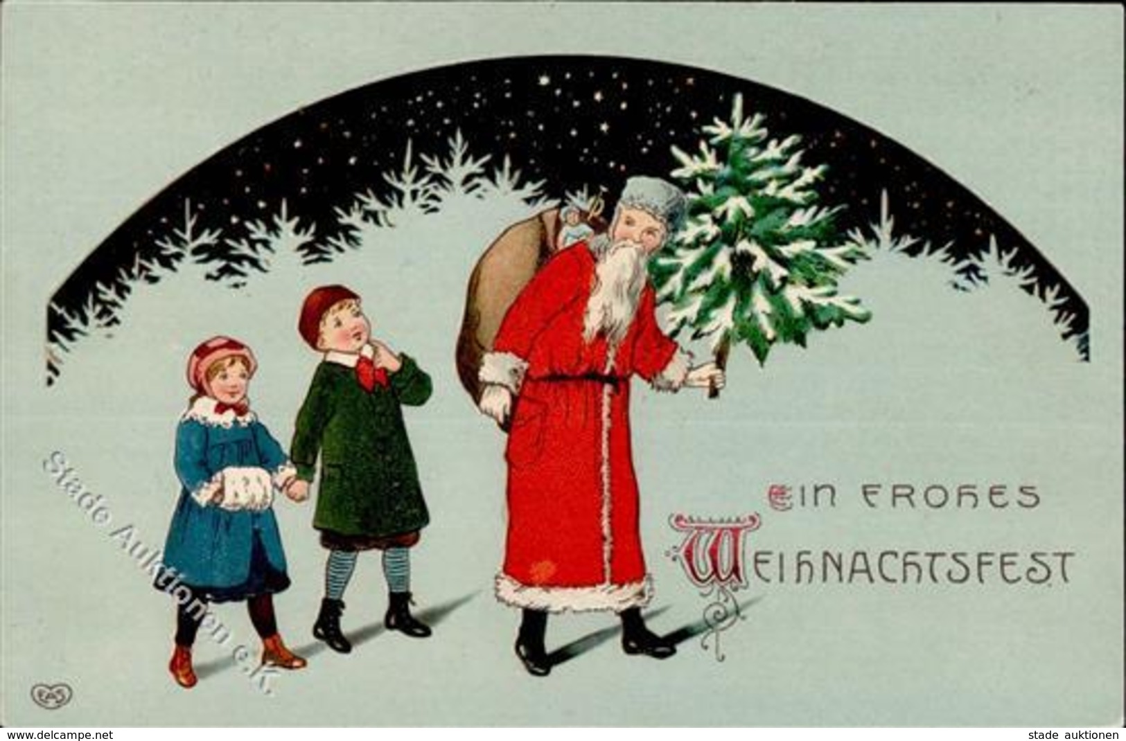 WEIHNACHTSMANN - Prägekarte I - Santa Claus
