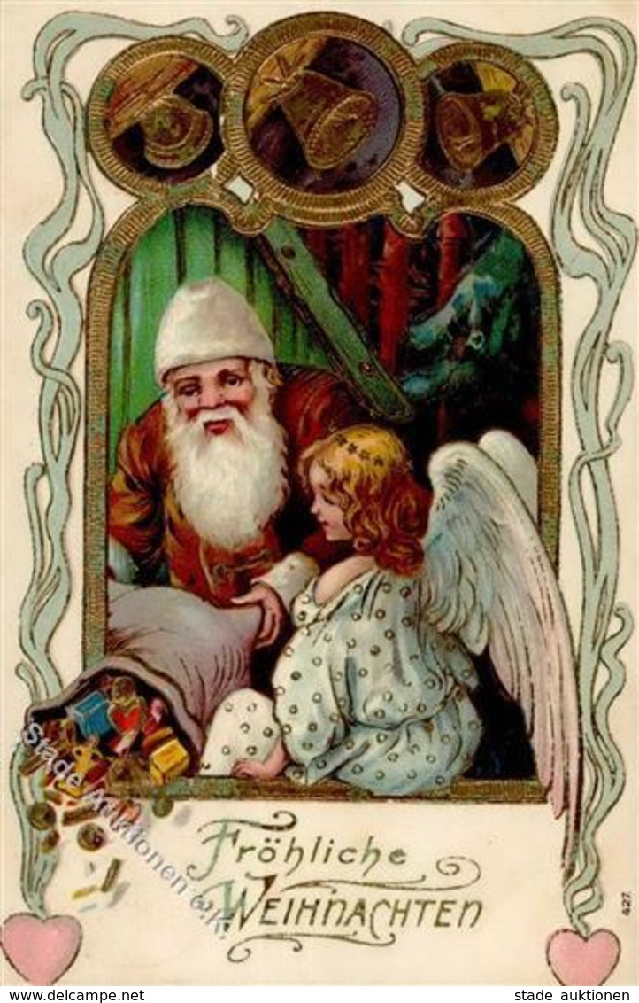 WEIHNACHTSMANN - Prägelitho Mit Spielzeug I Jouet - Santa Claus