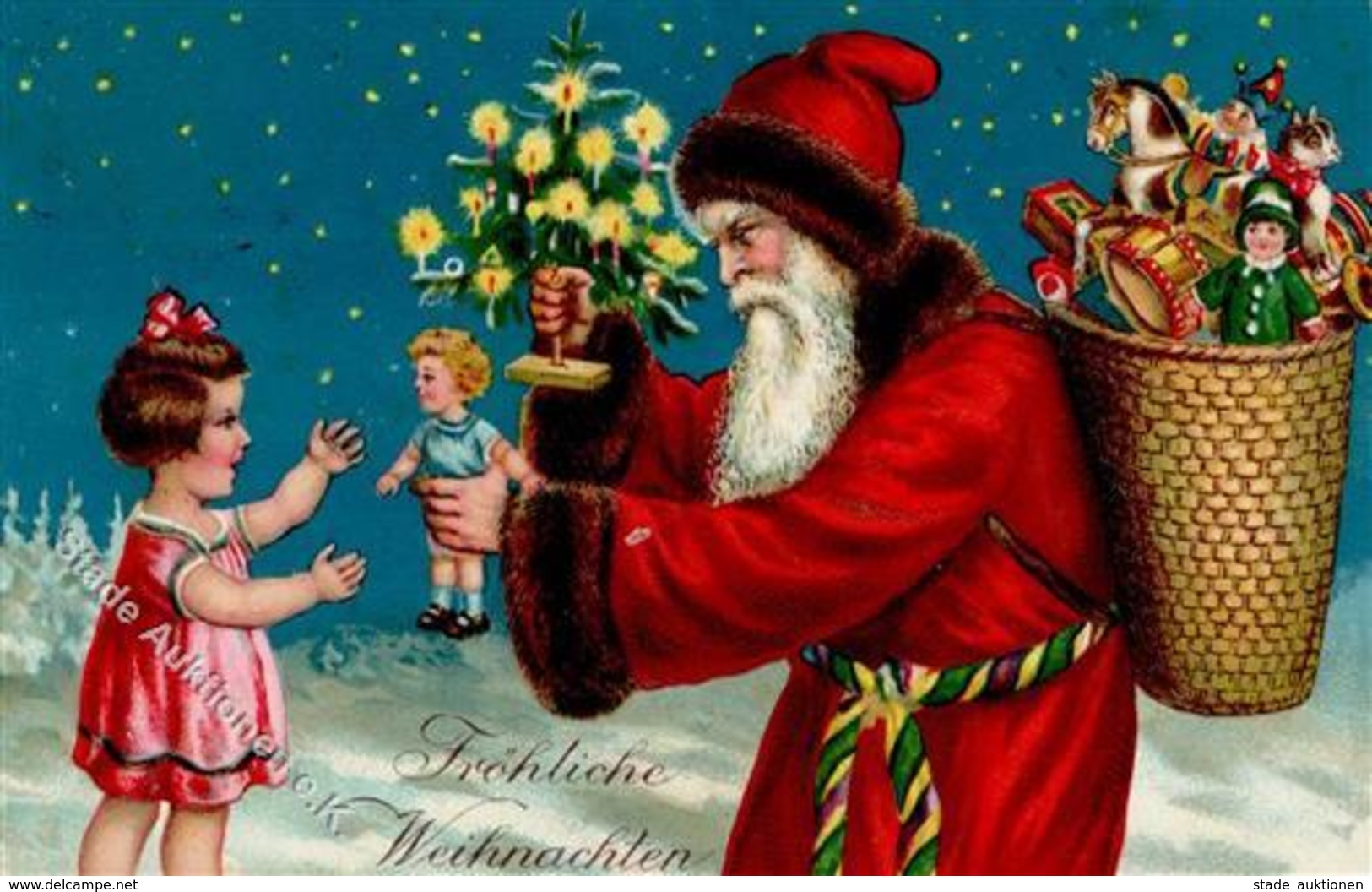 Weihnachtsmann Kind Puppe Spielzeug I-II (Marke Entfernt) Pere Noel Jouet - Santa Claus