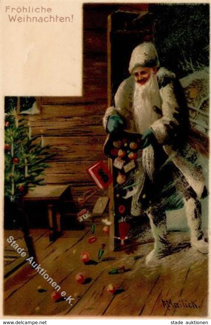 Weihnachtsmann Sign. Mailick  Künstlerkarte I-II Pere Noel - Santa Claus
