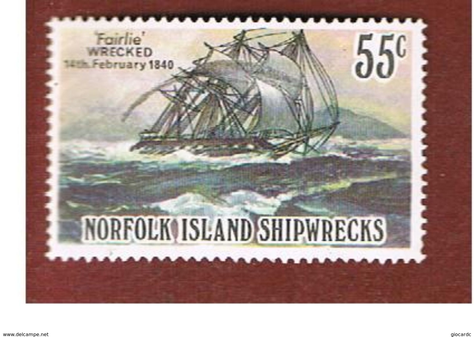 NORFOLK - SG 291  - 1982 SHIPWRECKS: FAIRLIE 1840  - USED° - Isola Norfolk