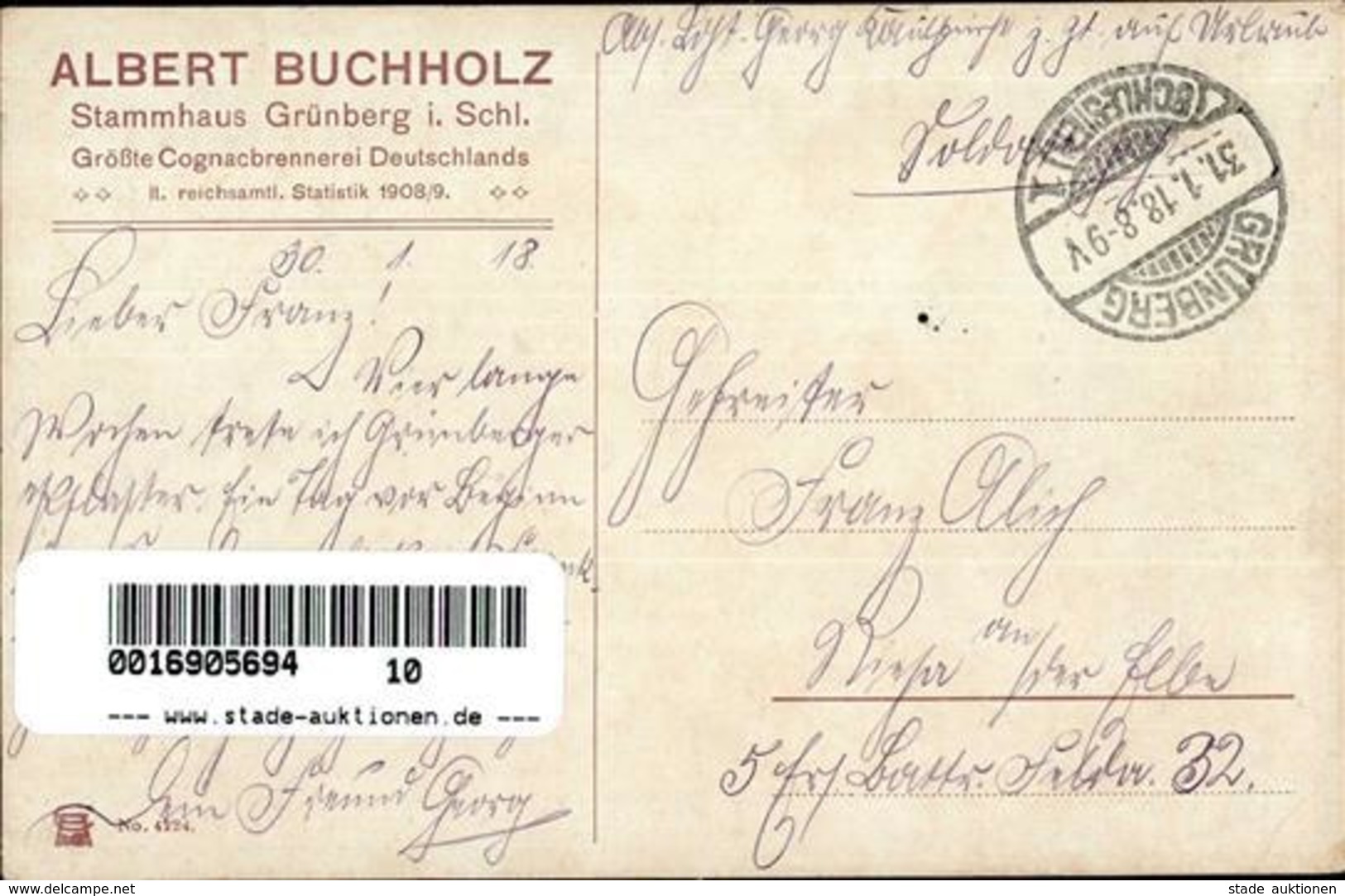 Dackel Personifiziert Jäger Cognac Quelle Albert Buchholz Künstlerkarte 1918 I-II - Hunde