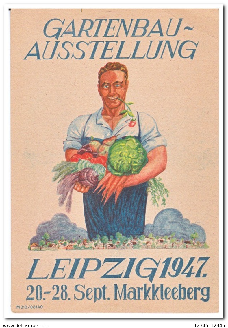Gartenbau-Ausstellung, Leipzig 1947, 20-28 Sept. Markkleeberg ( Rechts Oben Falte ) - Andere & Zonder Classificatie