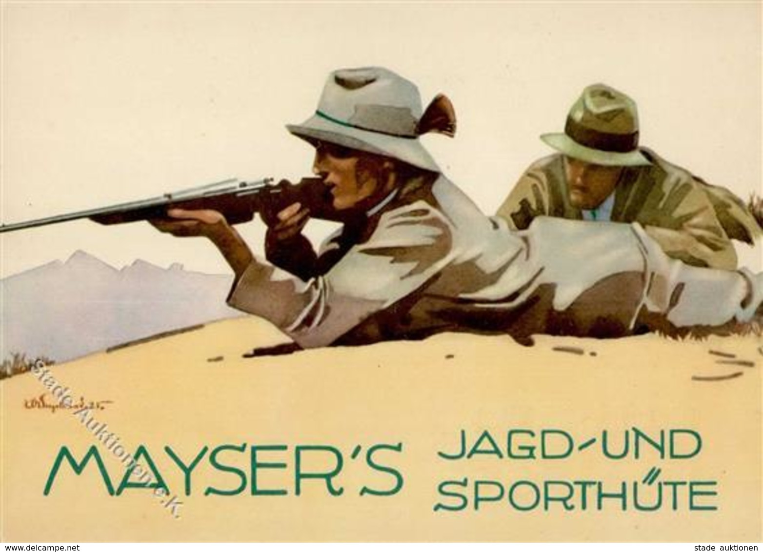 Jagd Mayer's Jagd U. Sporthüte Sign. Engelhard Künstlerkarte I-II Chasse - Altri & Non Classificati