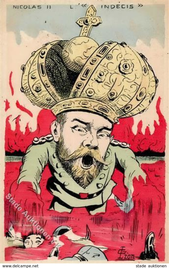 Adel Russland Zar Nicholas II. Karikatur Künstlerkarte I-II - Storia