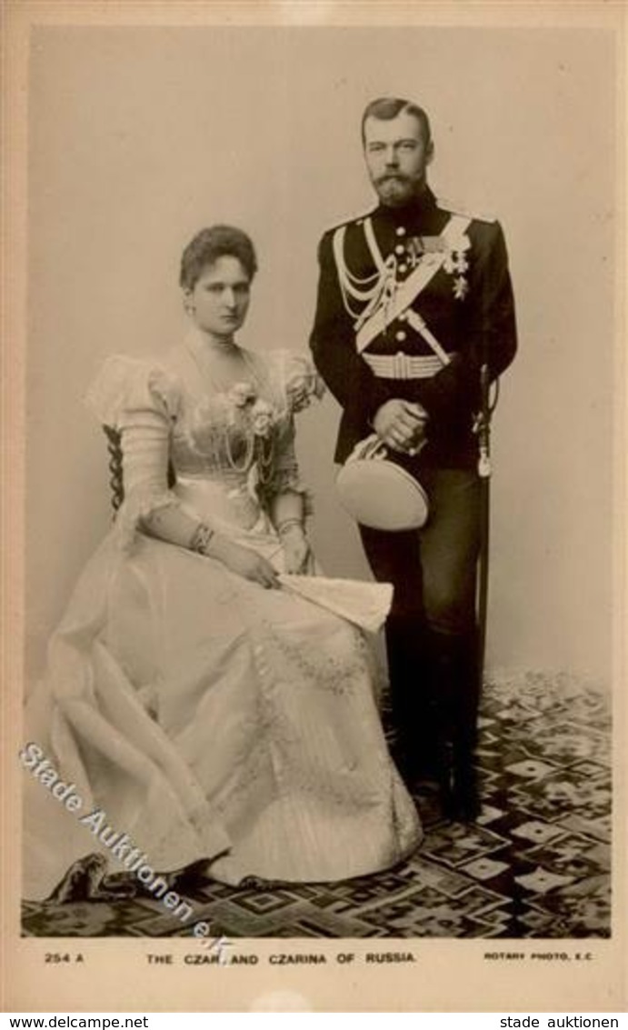 Adel Russland Zar Nicholas II. Und Zarin Alexandra Fjodorowna I-II (Klebereste RS) - Storia