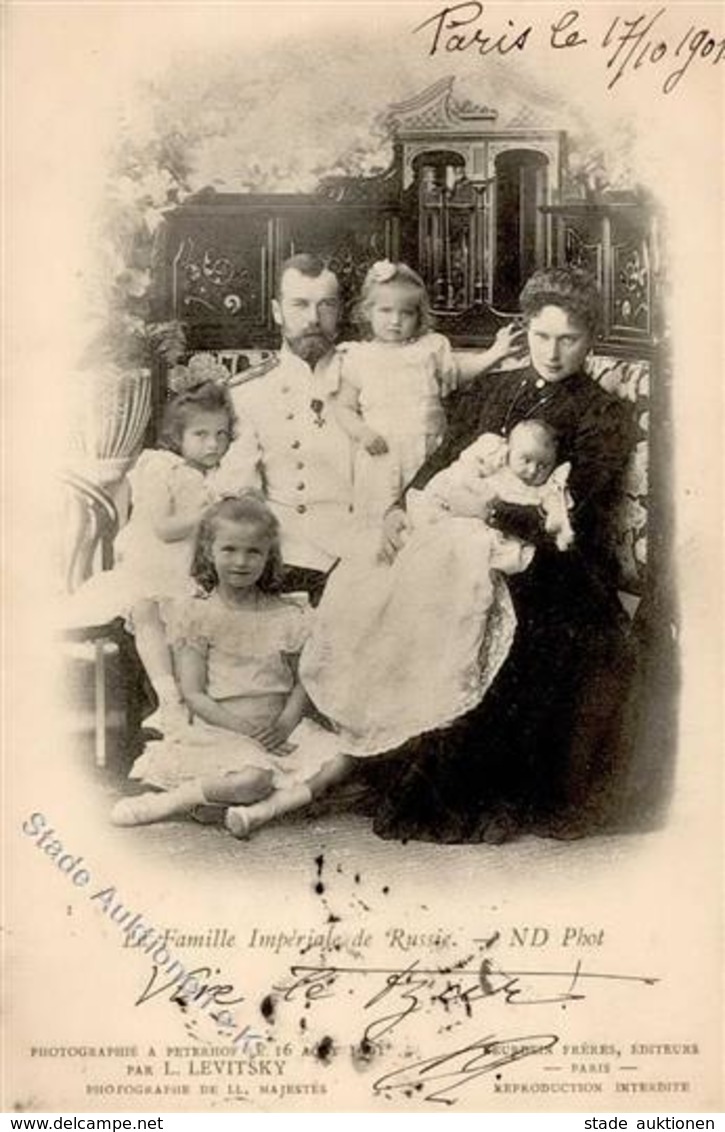Adel Russland Zar Nicolas II. Mit Familie 1901 I-II (fleckig) - Storia