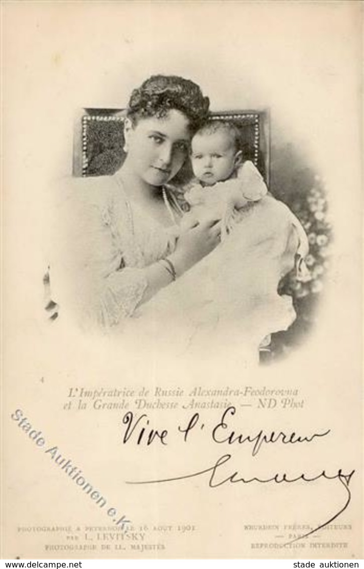 Adel Russland Zarin Alexandra Feodorowna Mit Tochter Anastasia 1901 I-II - Storia