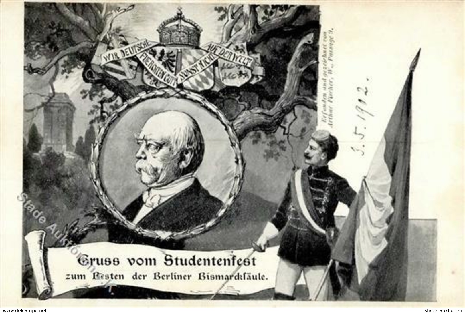 BISMARCK - Gruss Vom Studentenfest D. BERLINER BISMARCKSÄULE 1902 I Montagnes - Eventi